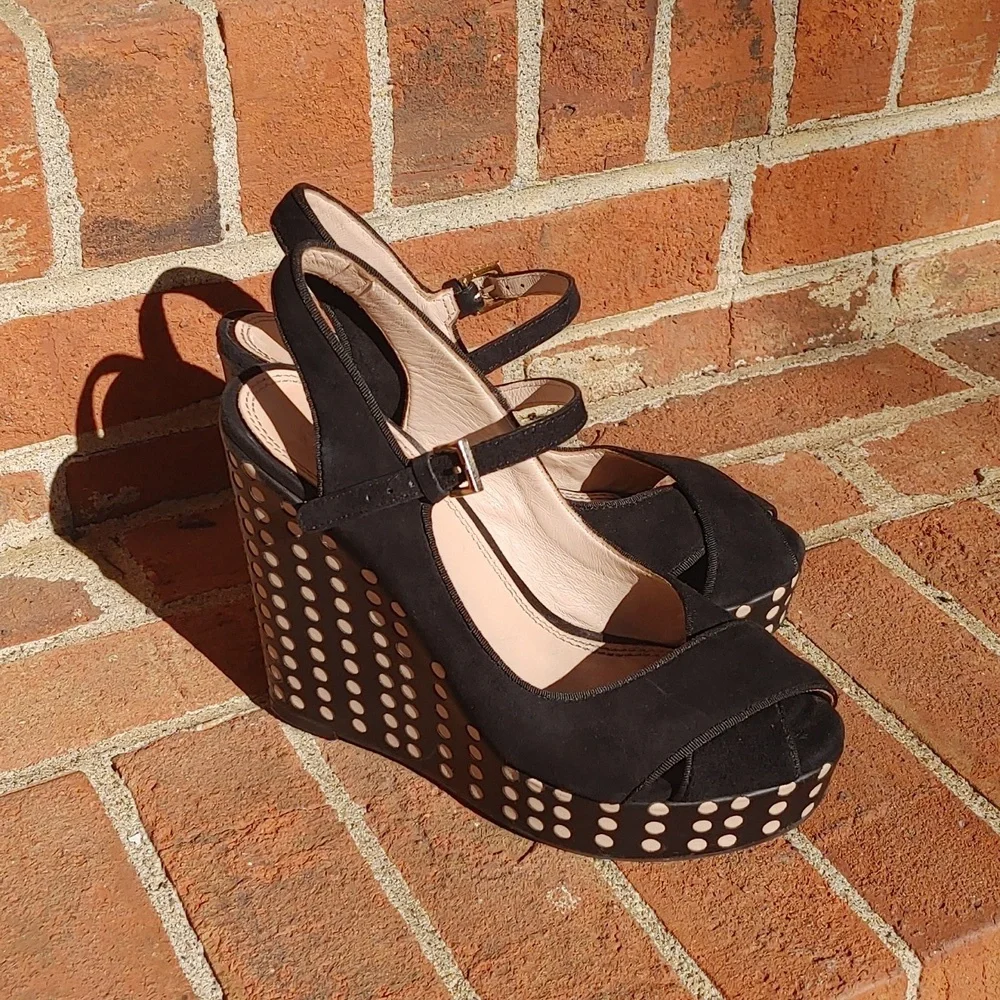 Tory Burch Ollie Platform Wedge Sandal Size 6 5 (2867)